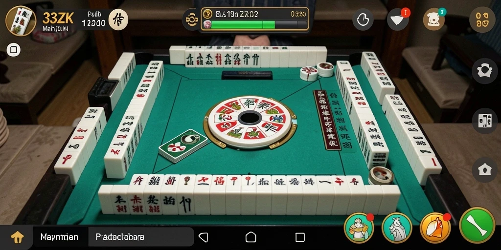 Tangkapan layar utama 33ZK menampilkan gameplay seru Mahjong.