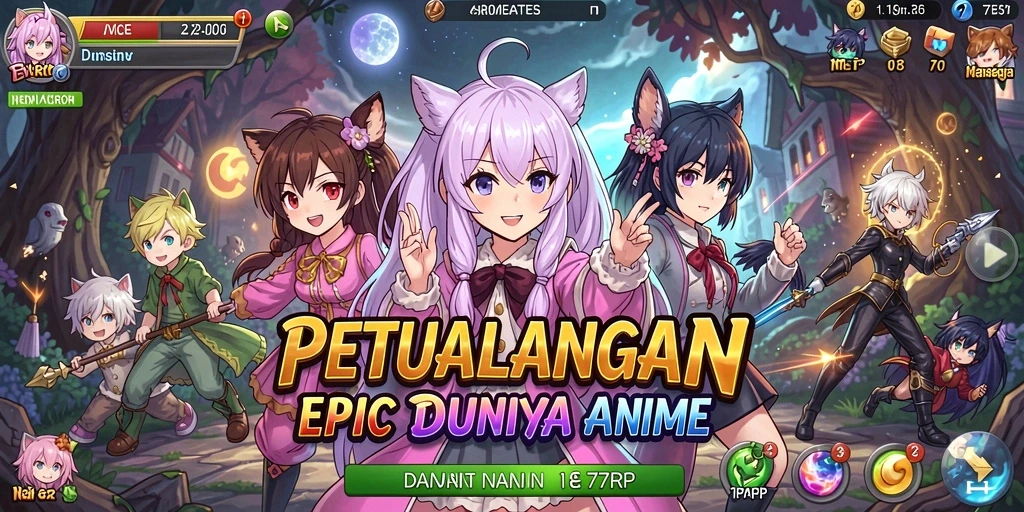 Tampilan gameplay yang menakjubkan dari 77RP saat karakter bertarung di arena anime.