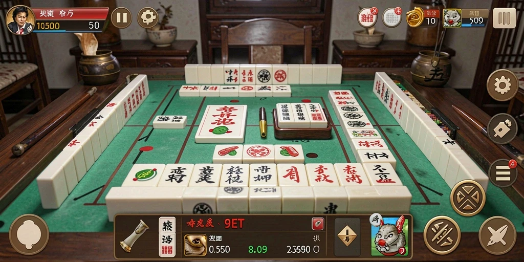 Screenshot utama 9ET menampilkan gameplay Mahjong yang seru.