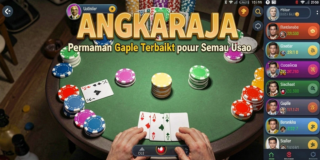 Tampilan gameplay Gaple yang seru dan interaktif di ANGKARAJA.