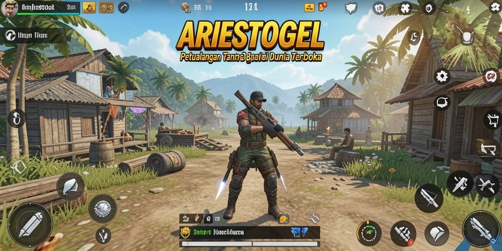 Tampilan gameplay ARIESTOGEL yang memikat di dunia terbuka.