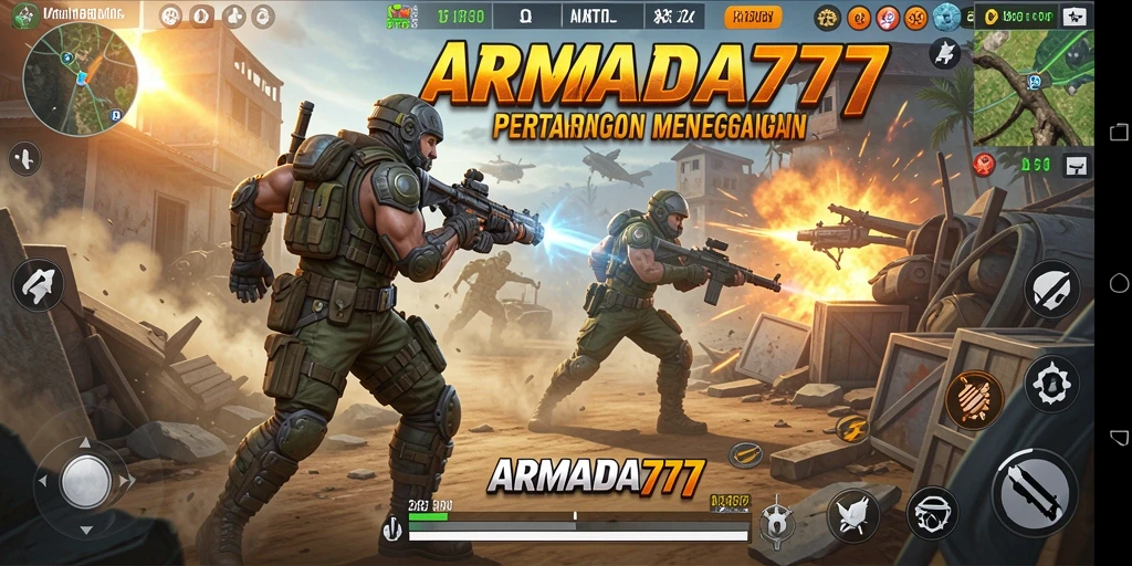 Tampilan mendebarkan dari gameplay Battle Royale di ARMADA777.