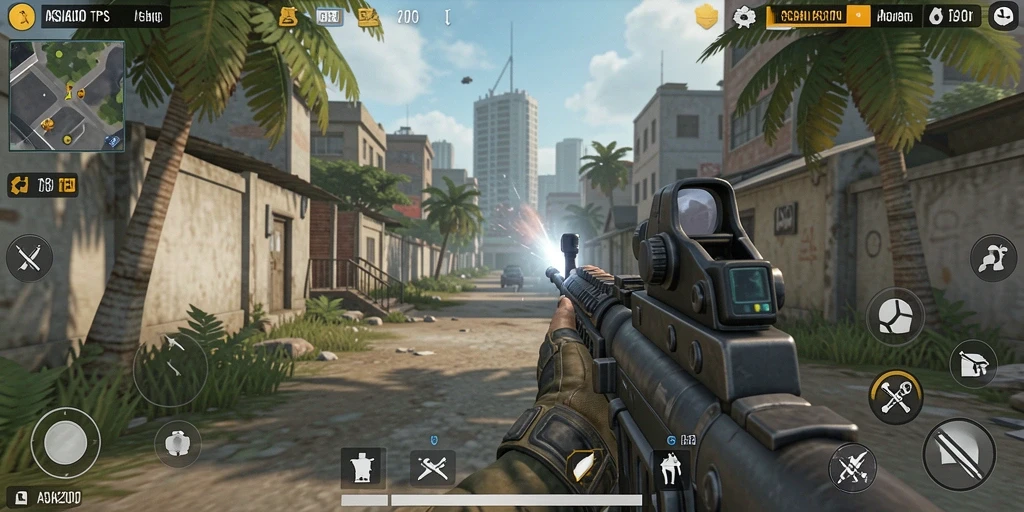 Tangkapan layar menunjukkan aksi seru dalam game TPS ASIA200.