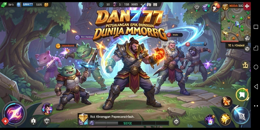 Tampilan seru dari gameplay MMORPG DAN777 yang menampilkan pertarungan epik.