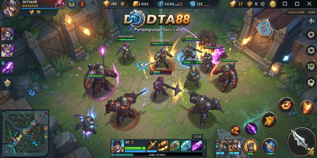 Tangkapan layar DOTA88 menampilkan aksi intens dalam Battle Royale.