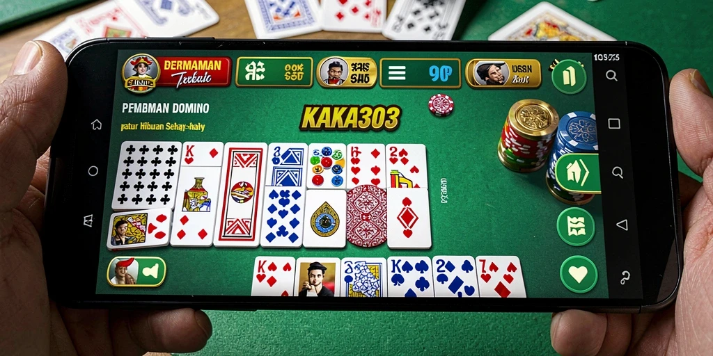 Tampilan gameplay seru di KAKA303 dengan pemain bersaing dalam permainan domino.