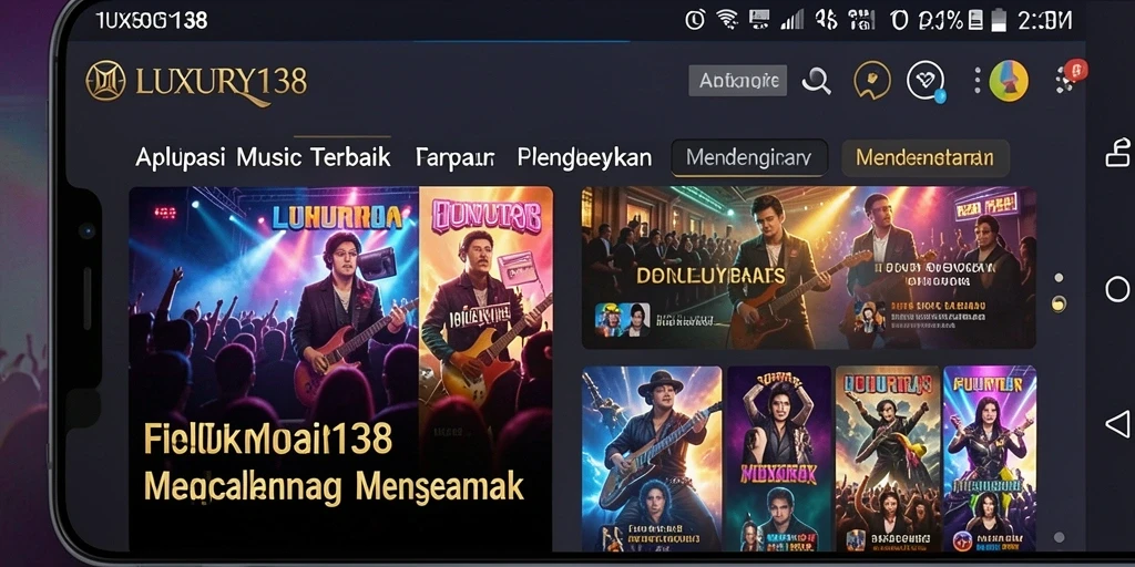 Tampilan gameplay aplikasi musik LUXURY138 dengan fitur unggulan.