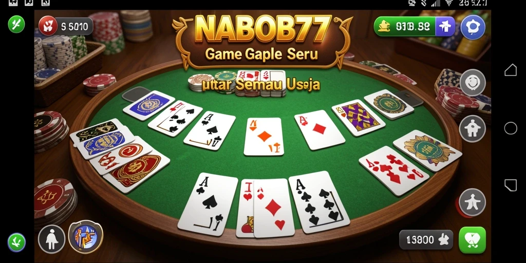 Screenshot gameplay NABOB77 menunjukkan keseruan bermain Gaple.