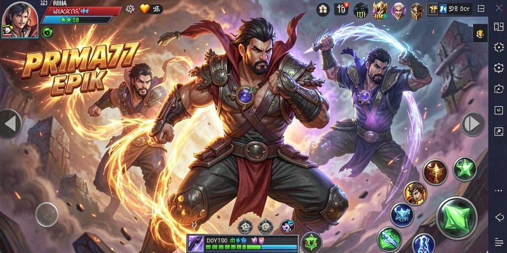 Screenshot gameplay PRIMA77 yang menampilkan pertarungan intens.