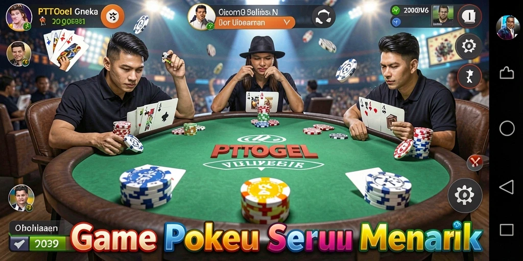 Tangkapan layar gameplay PTTOGEL menampilkan suasana seru permainan poker.