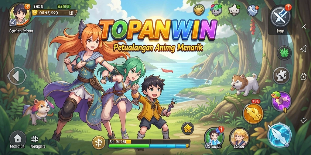 Tampilan permainan <strong>TOPANWIN</strong> dengan karakter anime yang memukau.