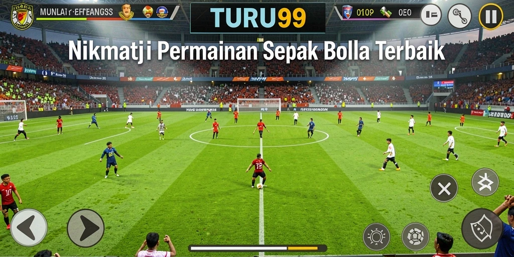 Screenshot TURU99 yang menunjukkan aksi permainan sepak bola yang mendebarkan.