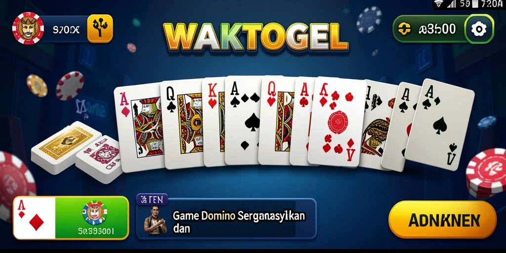 Screenshot WAKTOGEL menampilkan aksi seru permainan Domino.